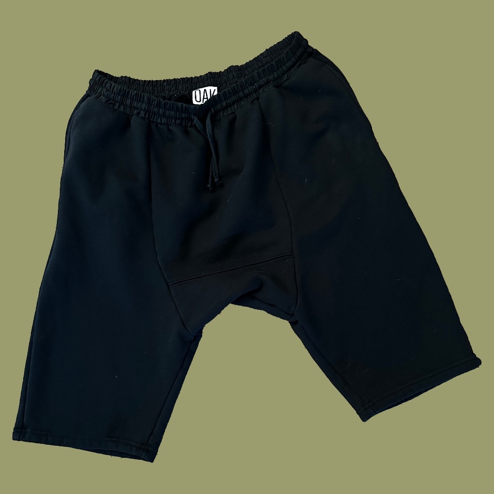 OAK NYC cotton terrycloth black heavy weight drop crotch karate shorts xl